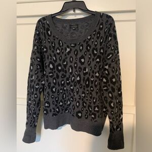 Lucky brand gray cheetah print sweater size XL